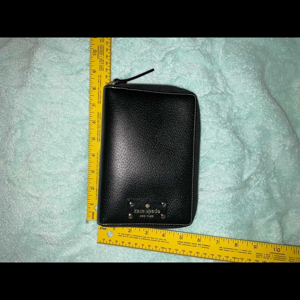 KATE SPADE Cameron Street Agenda Planner Cover Gently Used Black Leather